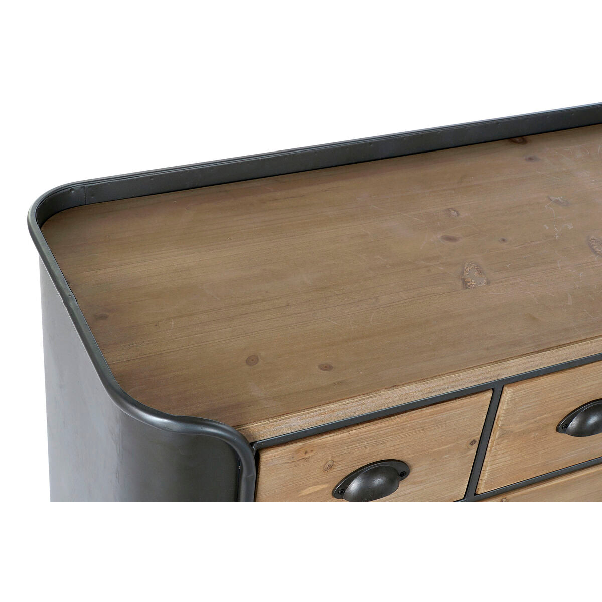 Grey Chest of drawers in Metal and Wood (97 x 37 x 79 cm)