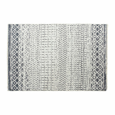 White Grey Cotton Rug Reversible (160 x 230 x 1 cm)