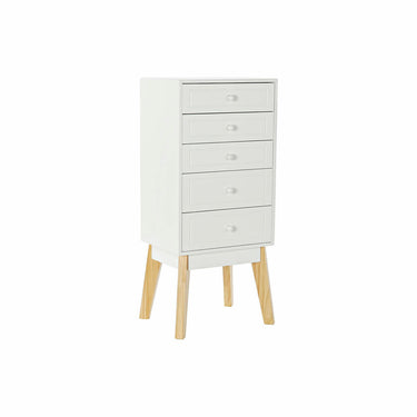 White Chest of drawers with Wooden Legs (40 x 30 x 90 cm)