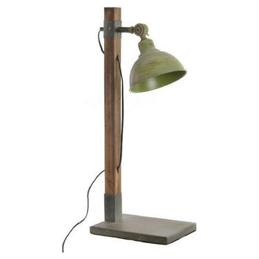 Lampada da Tavolo in Legno con Finitura in Metallo Verde (30 x 16 x 63 cm)