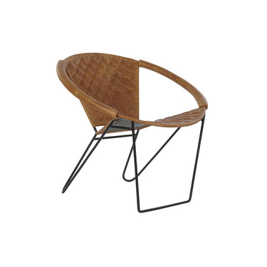 Cadeira de Jantar Castanho Pernas de Metal Preto (81 x 67 x 71 cm)