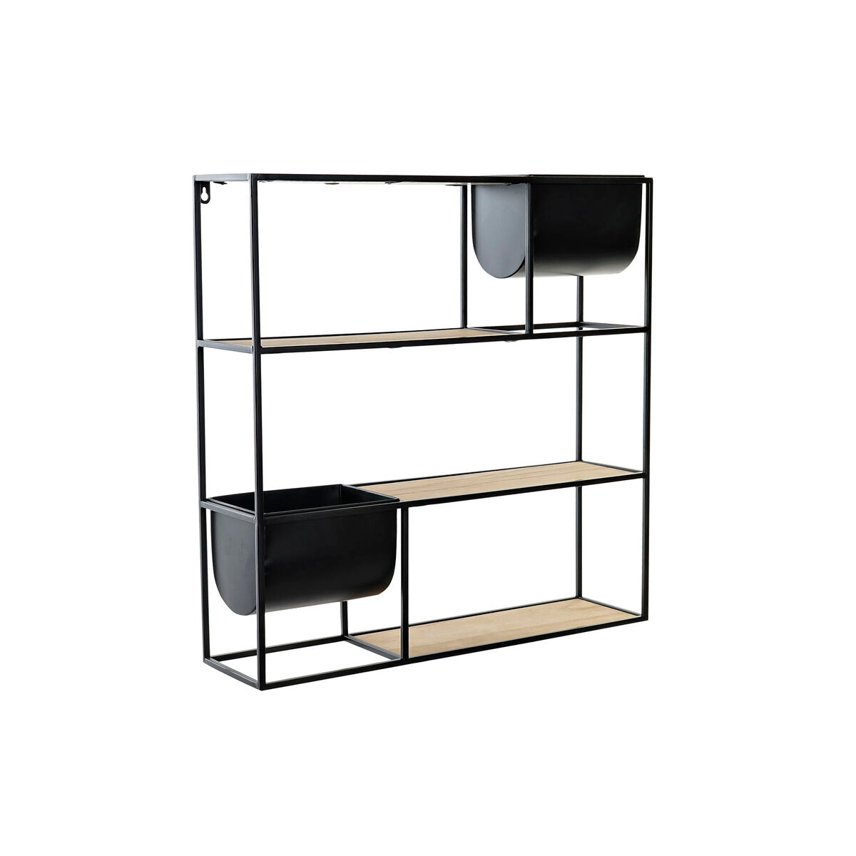 Wall Shelves in Wood and Black Metal Structure (60 x 15 x 60 cm)