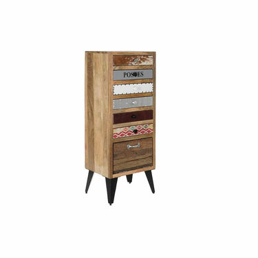 Multicolour and textured Chest of drawers Mango wood (45 x 35 x 120 cm)