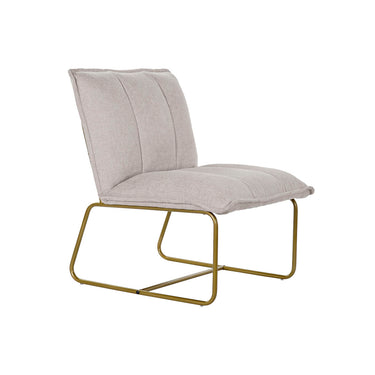 Beige Armchair with Golden Metal Legs (66 x 71 x 77 cm)