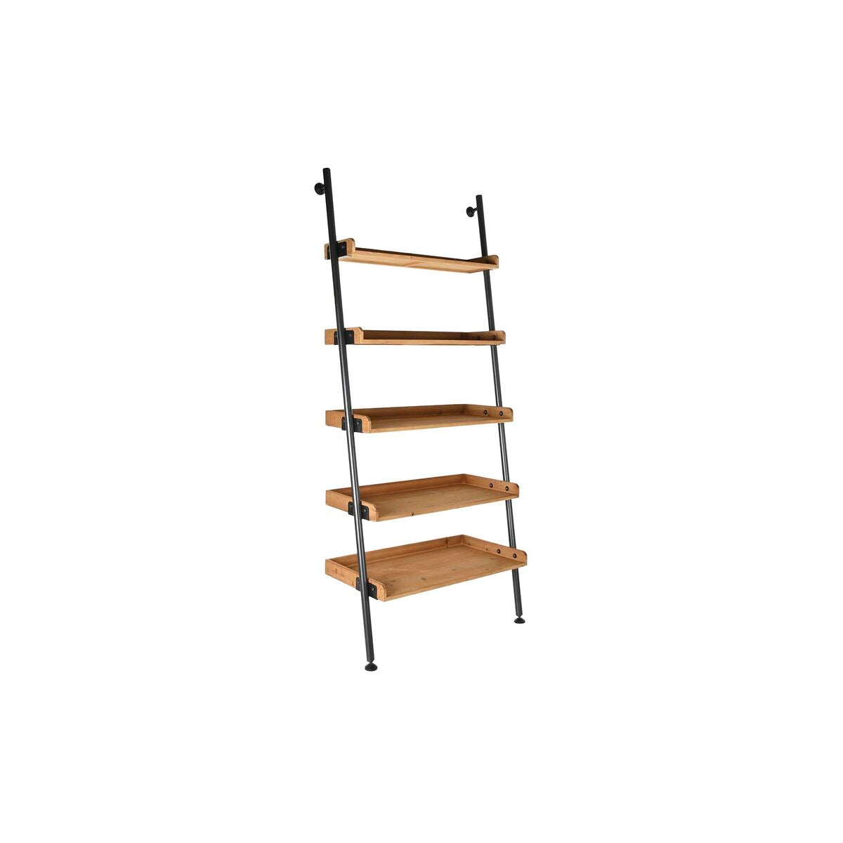Shelving Unit in Wood and Black Metal Structure (86 x 45 x 200 cm)