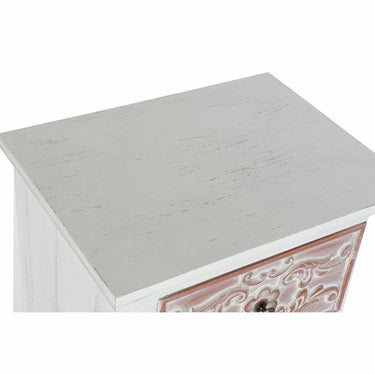 Commode blanche en bois et style arabe (48 x 36 x 81 cm)