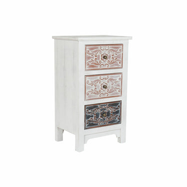 White Chest of drawers in Wood and Arabic Style (48 x 36 x 81 cm)