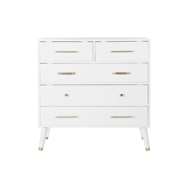 Chest of drawers DKD Home Decor Natural Metal White Cream Paolownia wood (80 x 34 x 84 cm)