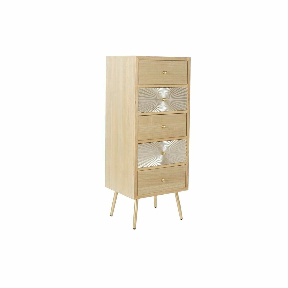 Chest of drawers in Wood with Golden Legs (45 x 38 x 117 cm)