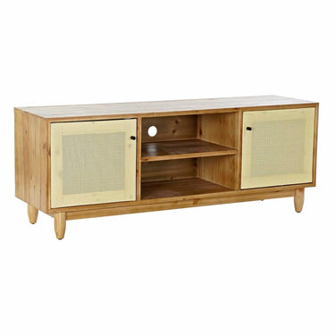 TV Stand in Wood and Rattan (140 x 38 x 53 cm)