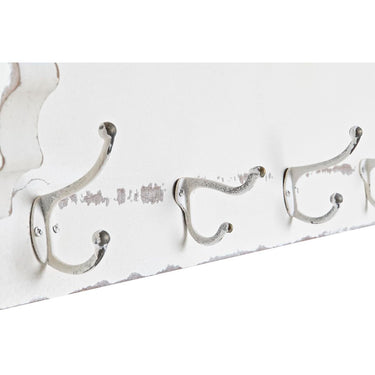 White Wall mounted coat Rack in Romantic Style (80 x 18 x 30 cm)