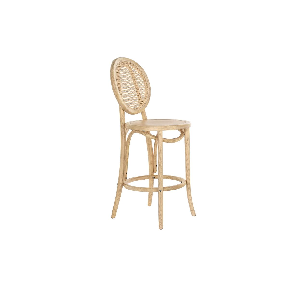 Stool in Wood and Rattan (43 x 43 x 108 cm)