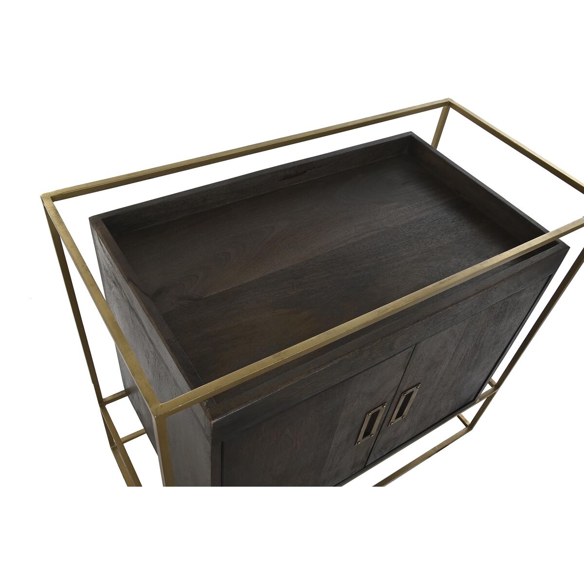 Hall Table in Mango Wood with Golden Structure (86 x 43 x 76 cm)