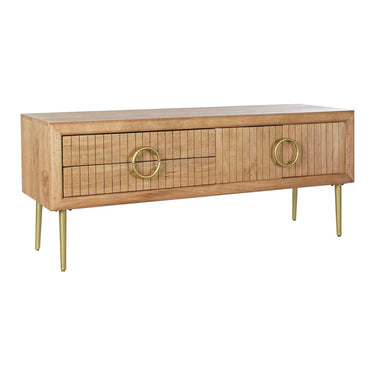 TV Stand in Mango Wood with Golden Legs (147 x 40 x 60 cm)