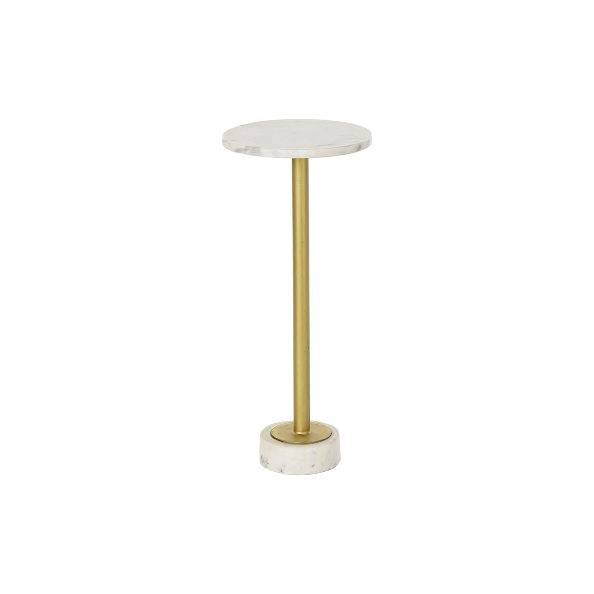 Side table in Marble and Golden Metal (27 x 27 x 62 cm)
