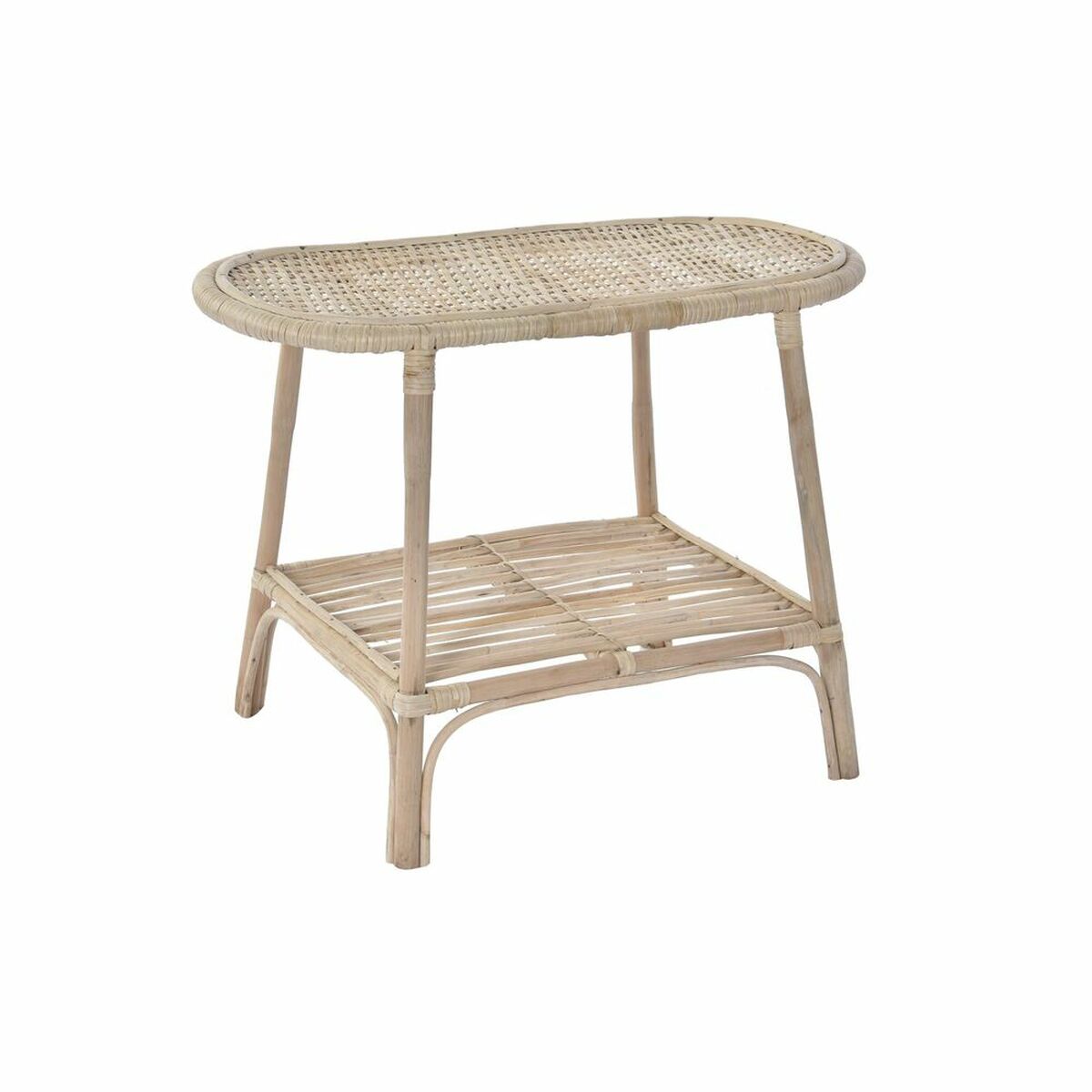 Oval Side Table in Rattan (61 x 30 x 46 cm)