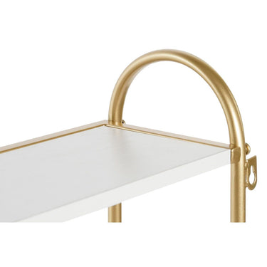 White Wall mounted coat Rack in Golden Metal Structure  (50 x 15 x 43 cm)