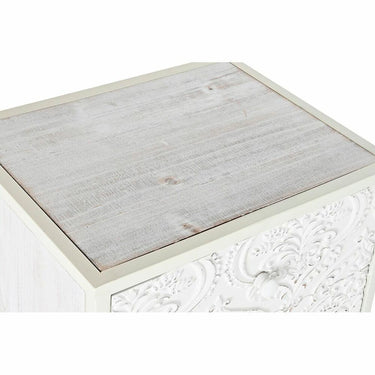 Commode blanche en bois et style arabe (45 x 34 x 78 cm)