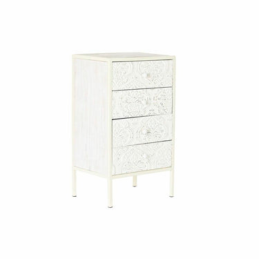 White Chest of drawers in Wood and Arabic Style (45 x 34 x 78 cm)