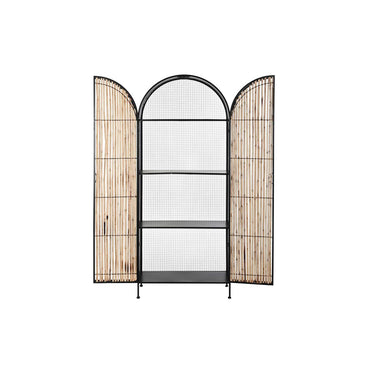 Display Cabinet in Metal and Rattan (61 x 26 x 150,3 cm)