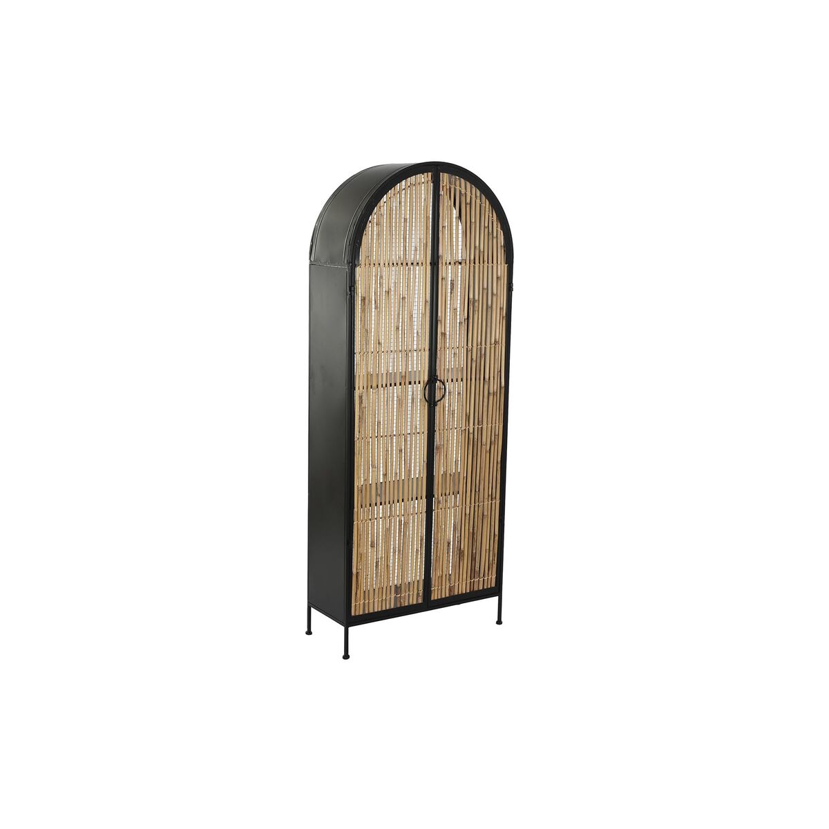 Display Cabinet in Metal and Rattan (61 x 26 x 150,3 cm)