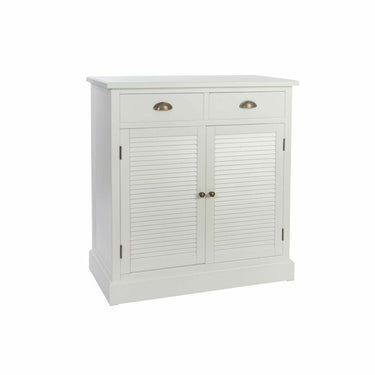 White Chest of drawers and doors in wood and Romantic Style (85 x 40 x 92 cm)