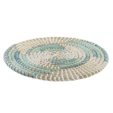 White Turquoise Table Mat (33 x 1 x 33 cm)