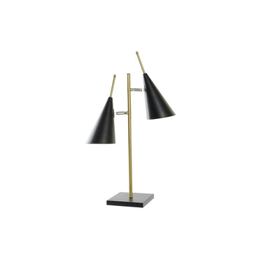 Lampada da tavolo in metallo dorato nero 25 W 220 V (38 x 16 x 64 cm)