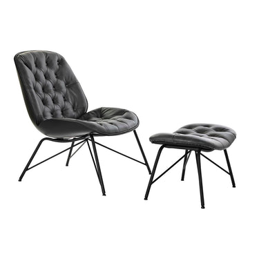 Dark Grey Armchair with Black Metal Legs (69 x 76 x 85 cm)