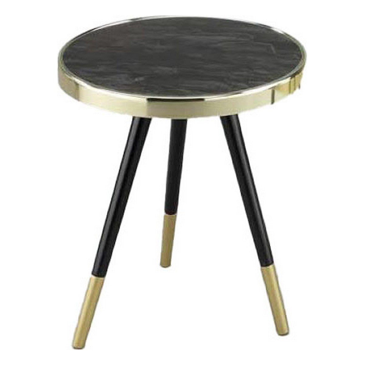Side table in Glass and Black Golden Metal Legs (42,5 x 42,5 x 48 cm)