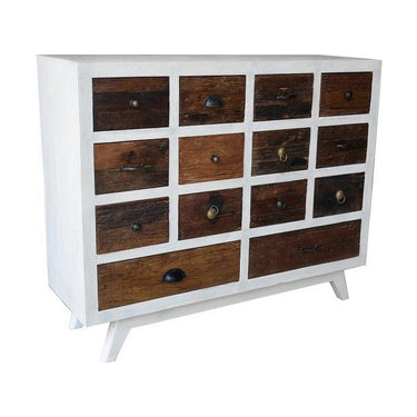 White Chest of drawers in Mango wood (109 x 37 x 90 cm)