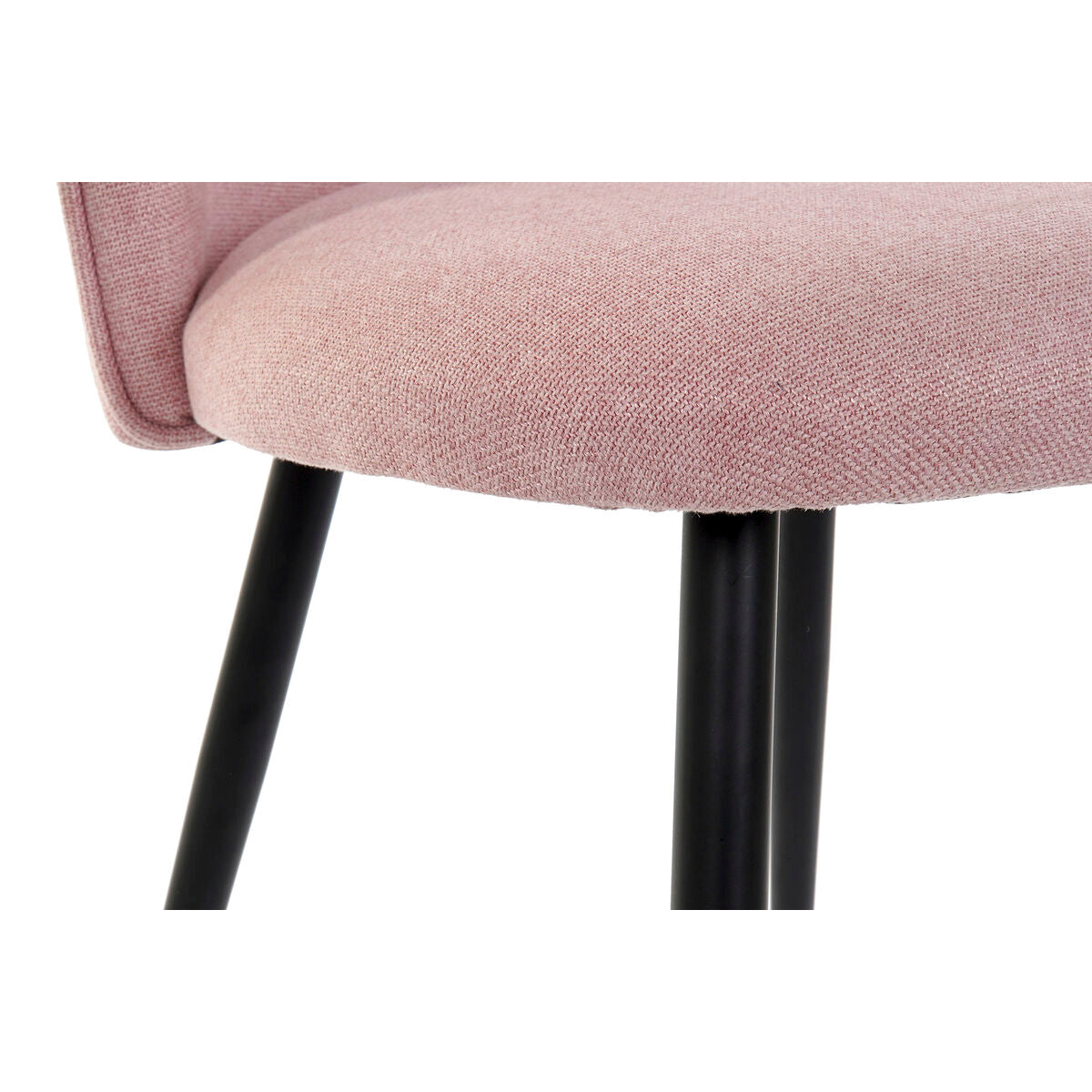 Pink Dining Chair with Black Metal Legs (50 x 52 x 84 cm)