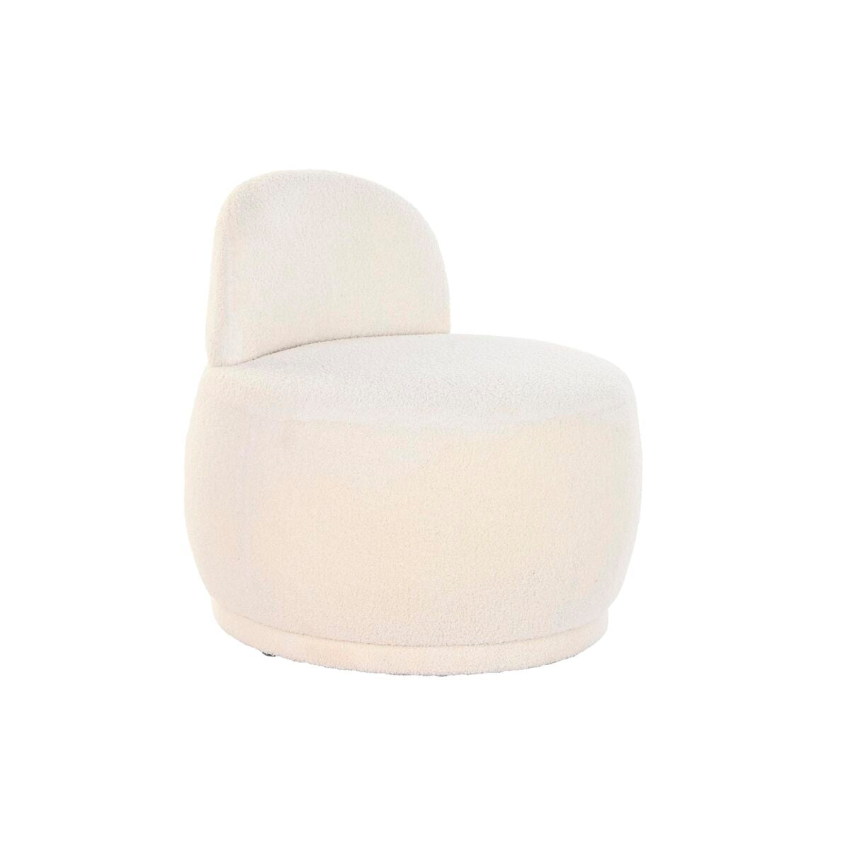 White Rounded Armchair (66 x 66 x 66 cm)