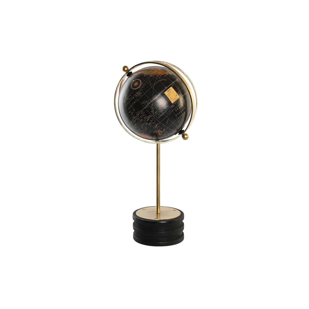Black Globe in Golden Metal Mango wood (24 x 20 x 52 cm)