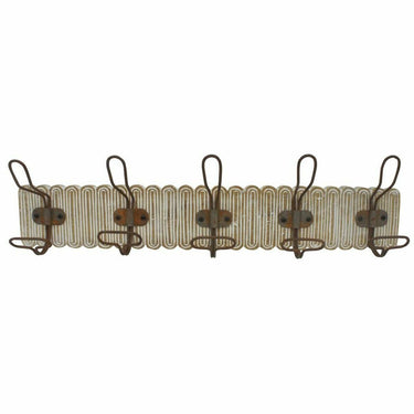 Cabide de parede em madeira e metal de manga (61 x 10 x 21 cm)