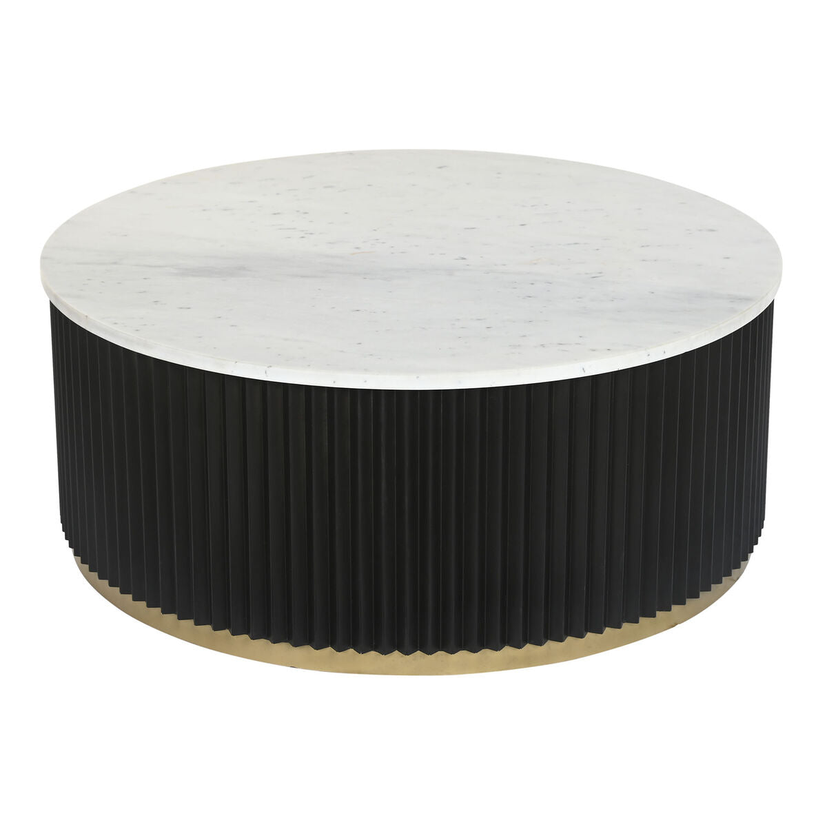 Centre Table in Marble and Black Metal (80 x 80 x 40 cm)