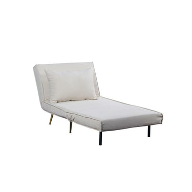 Cream Sofa bed with metal legs (90 x 90 x 84 cm)