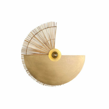 Wall Lamp in Golden Metal and Fibre (61 x 8 x 61 cm)