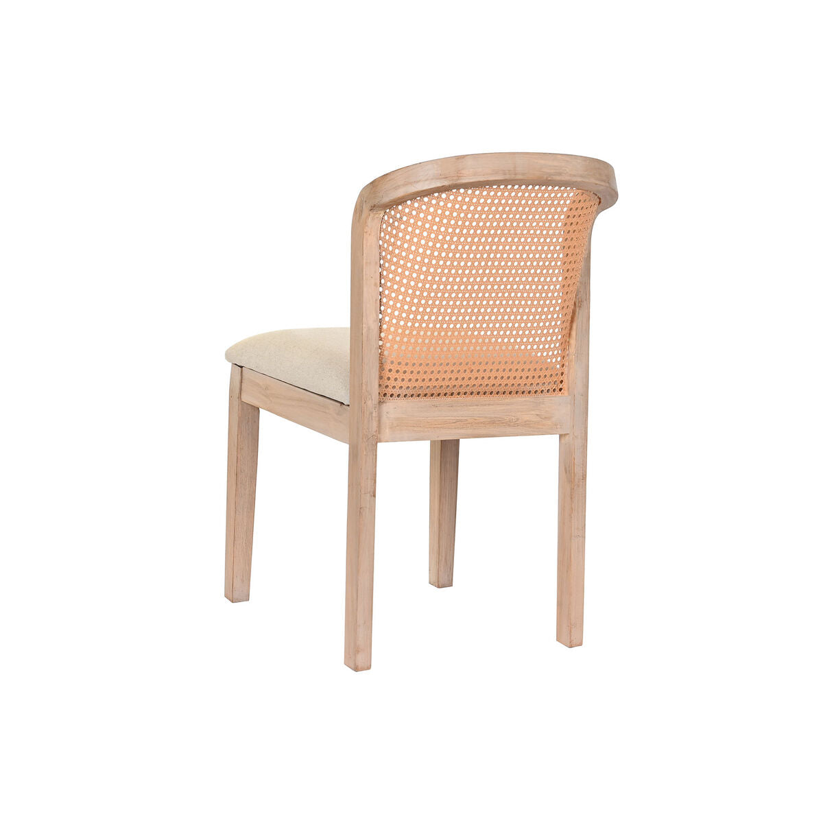 Beige Dining Chair in Wood and Rattan (46 x 61 x 86 cm)
