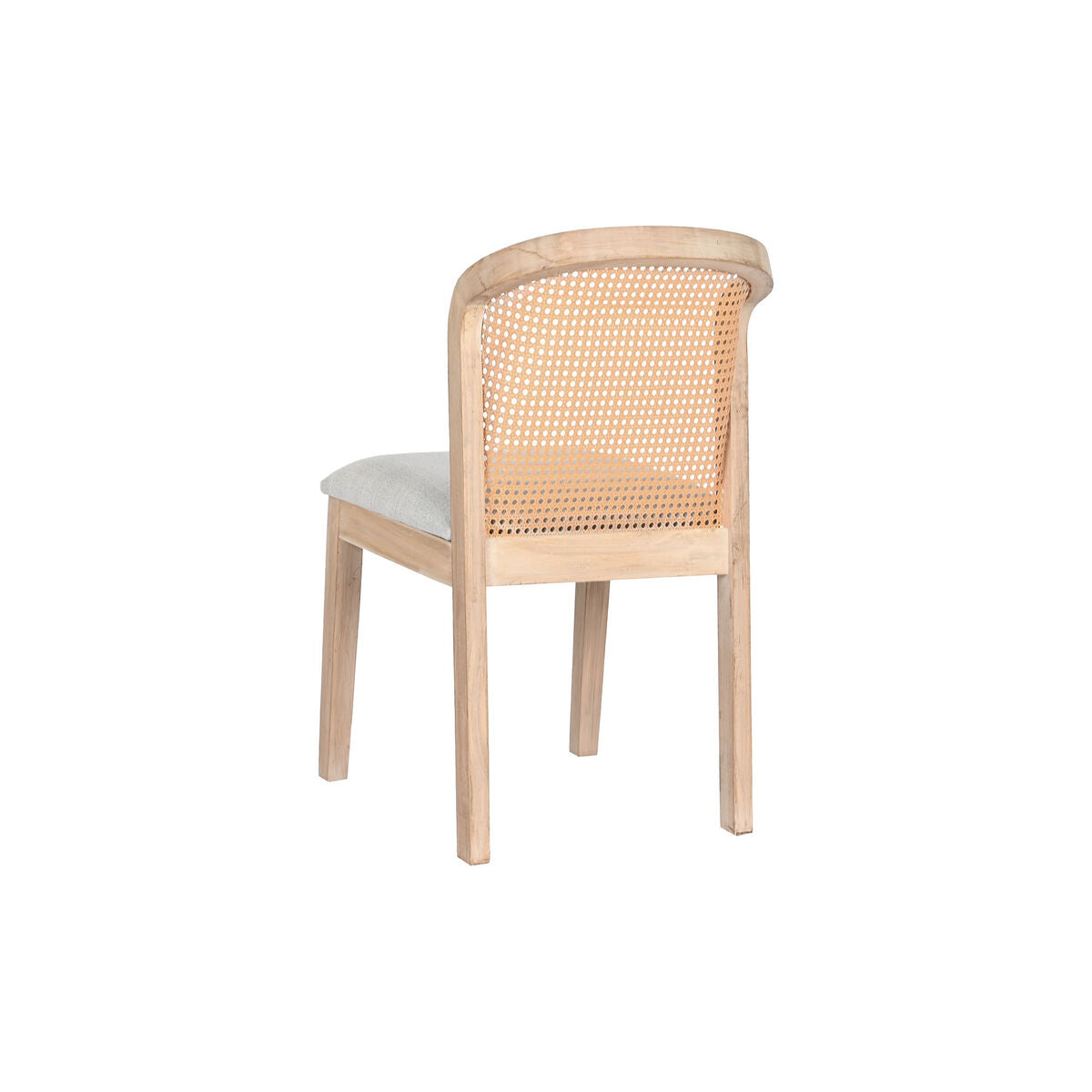 Dark Grey Dining Chair in Wood and Rattan (46 x 61 x 86 cm)