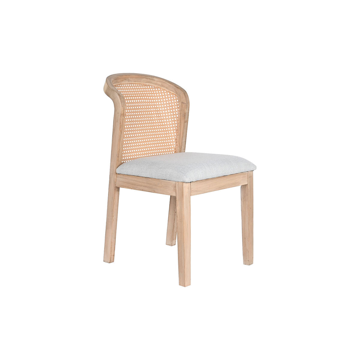 Dark Grey Dining Chair in Wood and Rattan (46 x 61 x 86 cm)