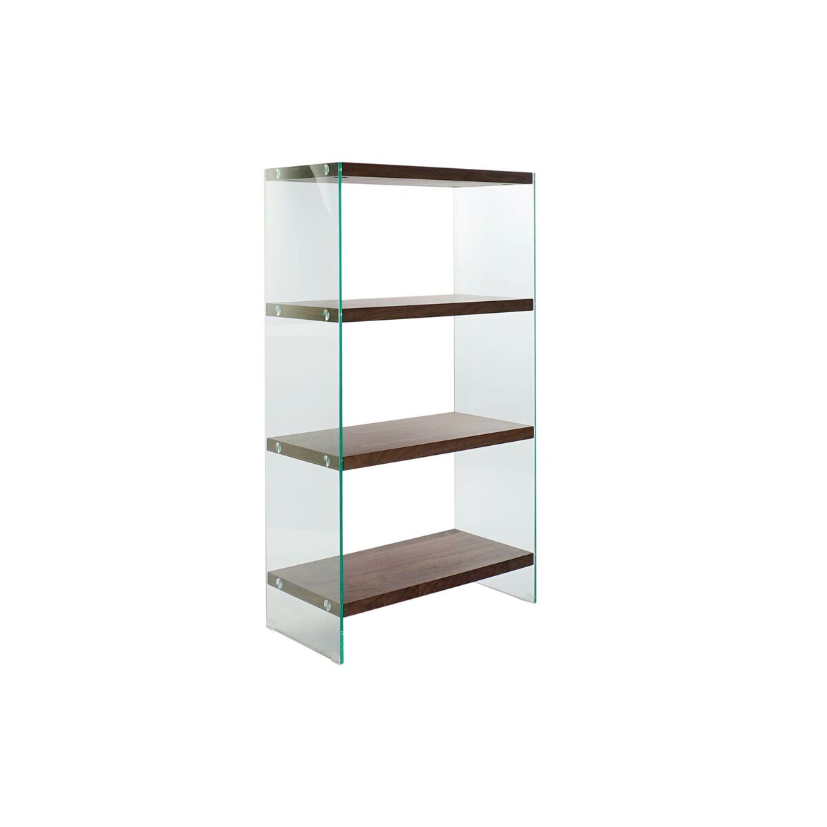 Dark Brown Shelving Unit in Wood and Glass (80 x 40 x 150 cm)