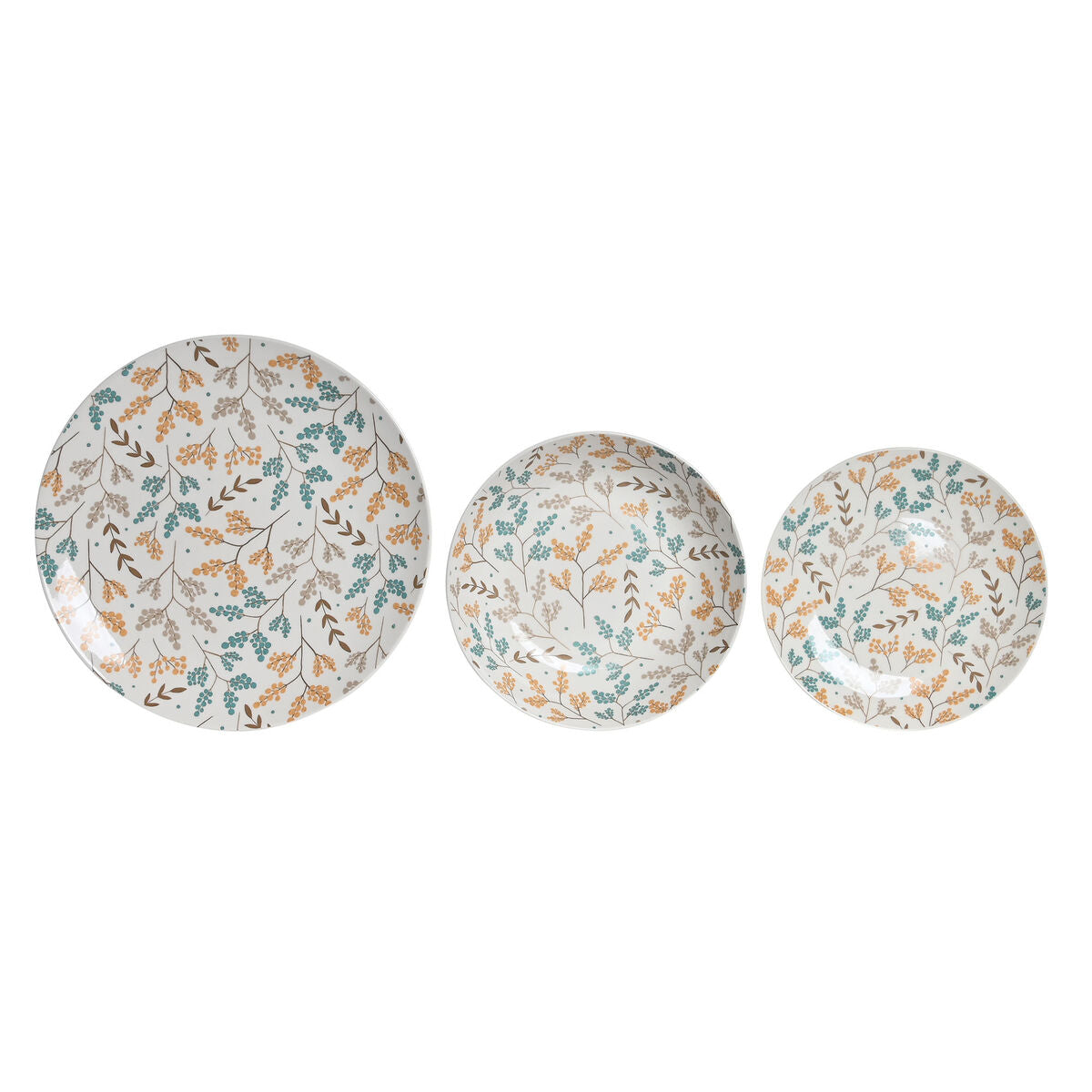 Tableware Set Porcelain Multicolour (26,5 x 26,5 x 2,6 cm) (18 Pieces)