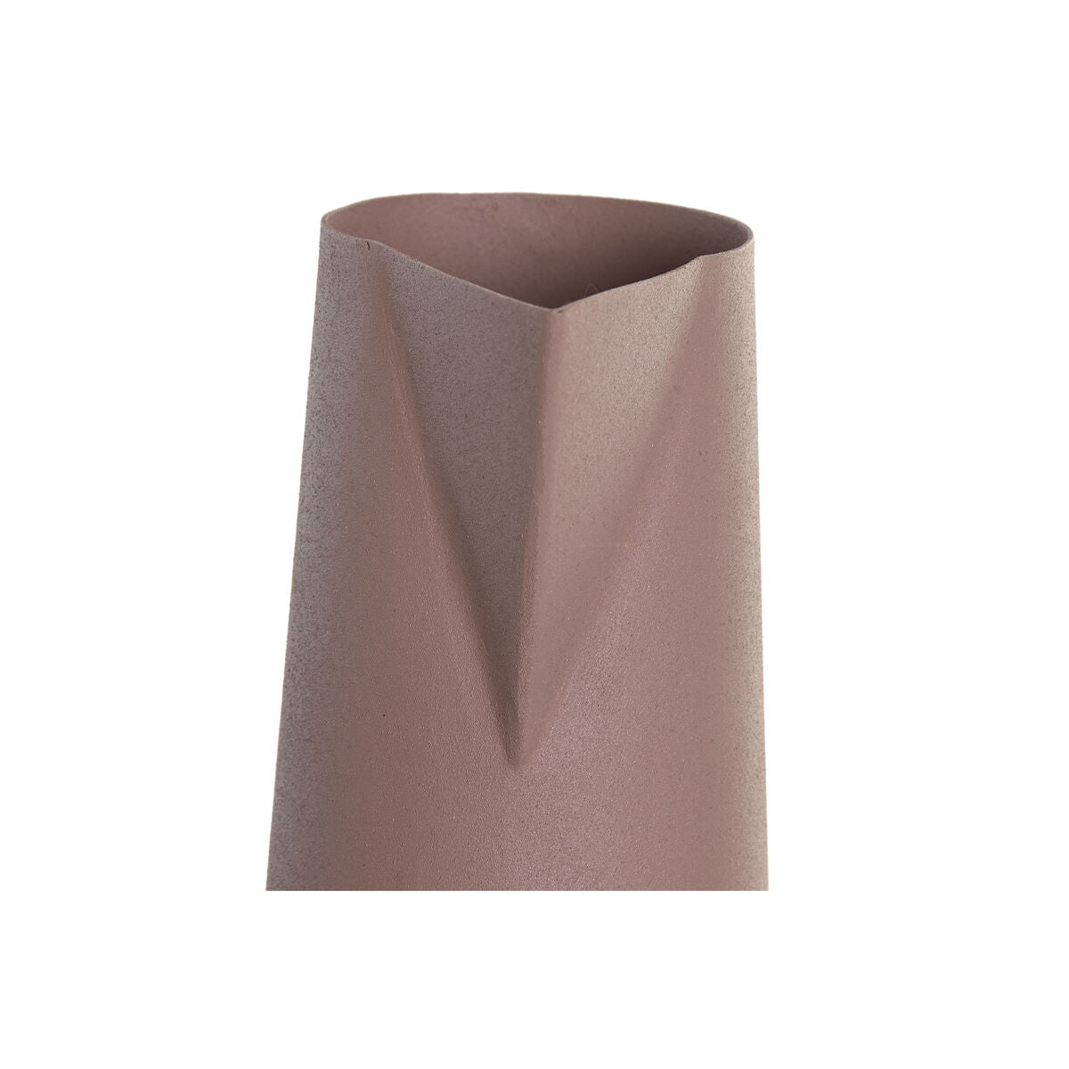 Beige Pink Vase in Metal (15 x 11 x 45 cm) (2 Units)