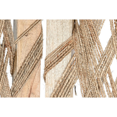 Paravent en bois de manguier et jute (151 x 2,5 x 183 cm)