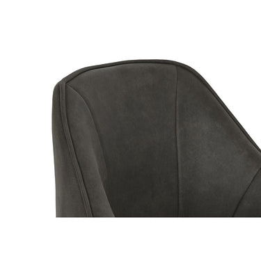 Dark Brown Dark grey Chair with Black Metal Legs (64 x 67 x 85 cm)