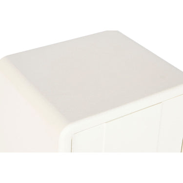 Table de chevet blanche avec pieds arrondis (45 x 40 x 55 cm)