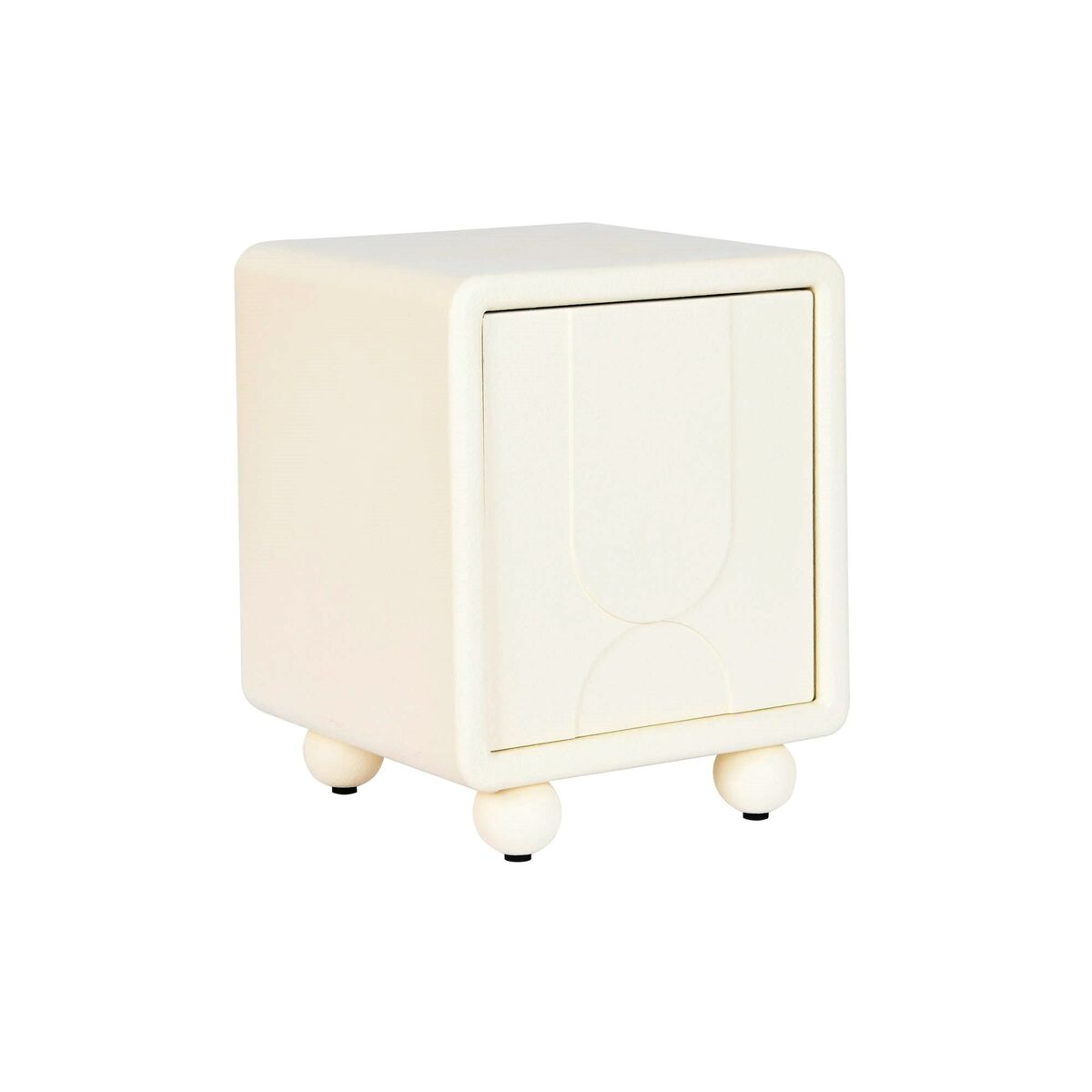 White Bedside Table with Rounded Legs (45 x 40 x 55 cm)