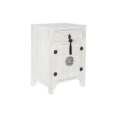 White Bedside Table in Fir Wood (45 x 29 x 60 cm)