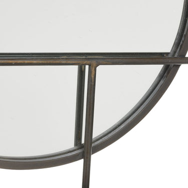 Cabide de parede em metal com espelho (71 x 7 x 65 cm)